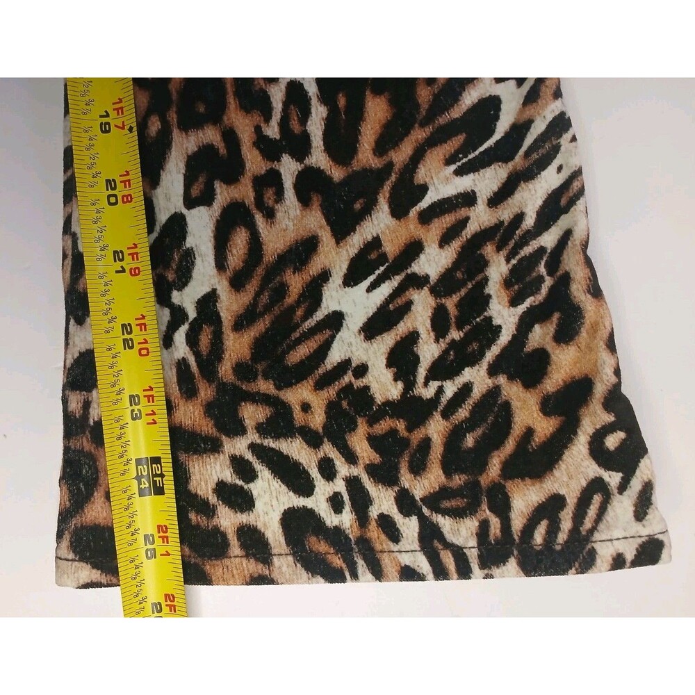 AG Adriano Goldschmied Pant Sz 25 Quinne Crop High-rise Kick Flare Leopard Print - Picture 12 of 16